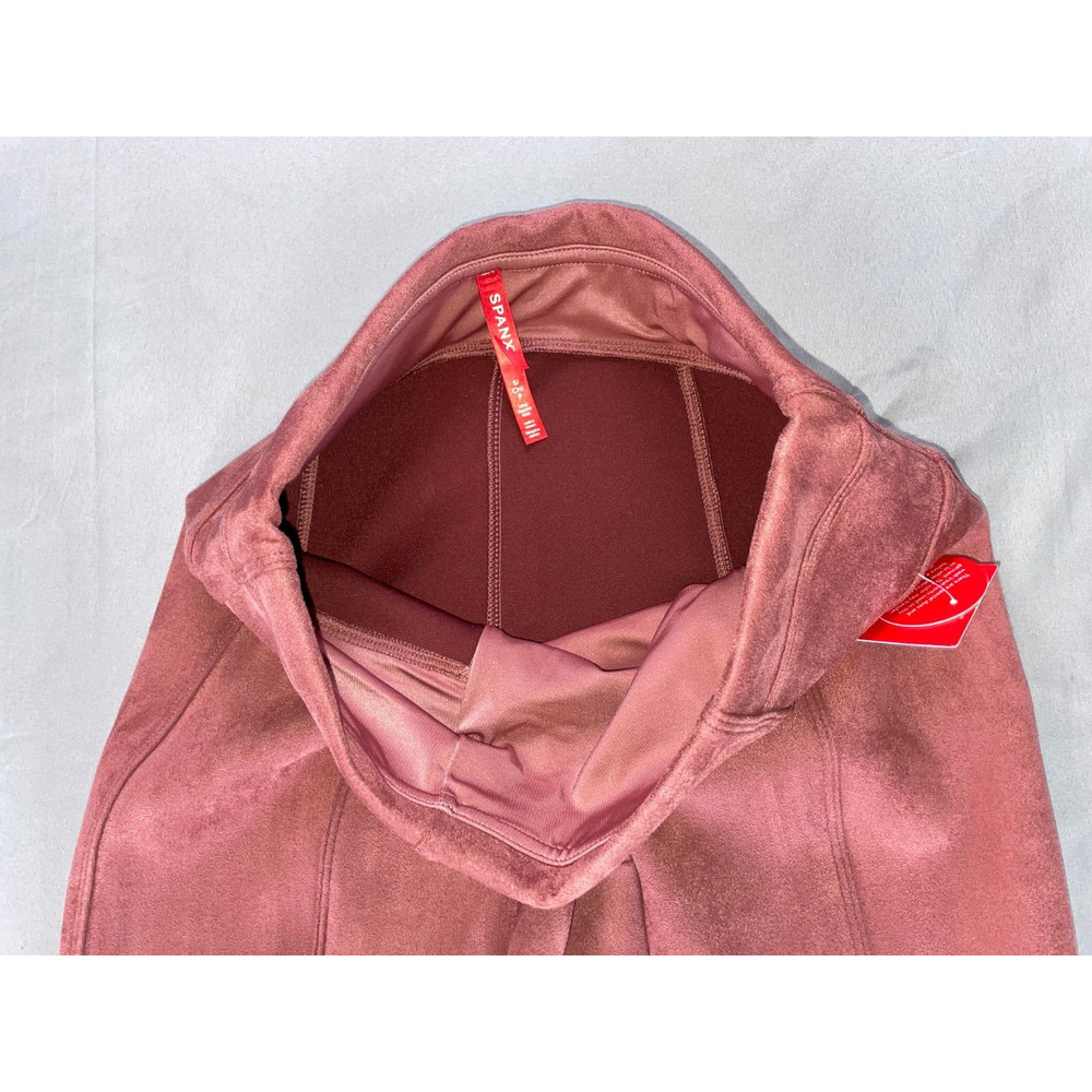 Spanx Faux Suede Pull On Leggings In Rich Rose. Women's Size XSP, NWT!! - Picture 3 of 5